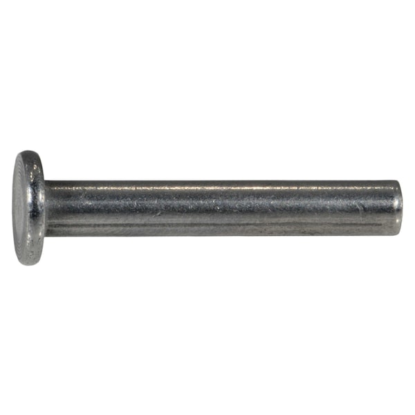 Midwest Fastener Solid Rivet, Flat Head, 5/32 in Dia., 1 in L, Steel Body, 15 PK 930663 - main